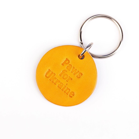 PAWS FOR UKRAINE LEATHER DOG TAGS πΊπ¦ - Picture 1 of 4